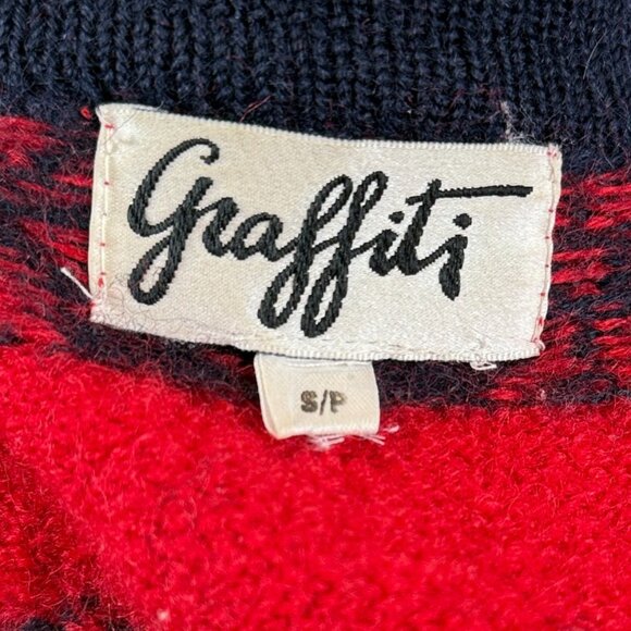 Vintage Graffiti 100% Wool Nordic Cardigan –Patterned Knit - Picture 8 of 10
